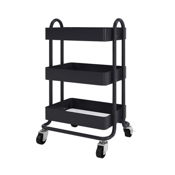 Buy 3 Tiers Rolling Utility 4 Caster Kitchen Storage Trolley at wholesale prices