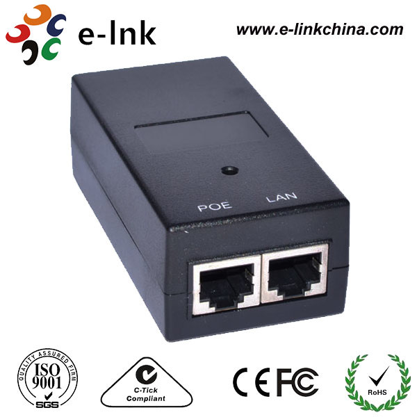 IP Camera Power Over Ethernet Passive POE Injector 24V 1A Output DIN Rail / Wall