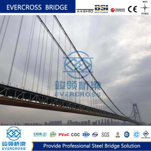China Painted Prefabricated Steel Cable Suspension Bridge Big Loading Capacity on sale