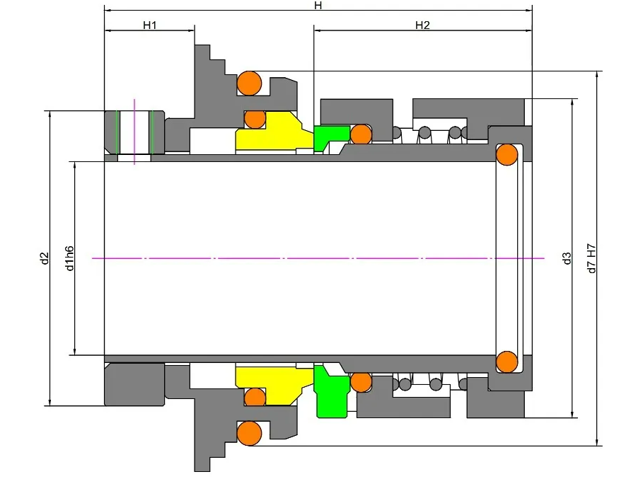 Mechanical Seal Glf-12mm 16mm 22mm Replace Grundfos Type H Seals For Grundfos Pump Cr