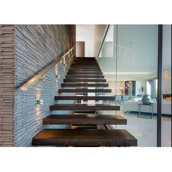 Buy Customized Cantilevered Free Floating Stairs , Wood And Glass Staircase at wholesale prices