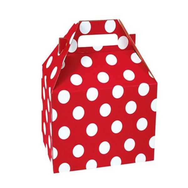 Buy red and white spot gable gift box  Cardboard gable fired chicken color paper box at wholesale prices