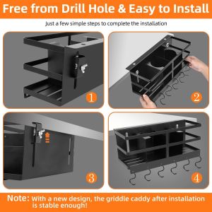 Kitchen Tool-Free Blackstone Griddle Caddy And Spatula Tool Holder