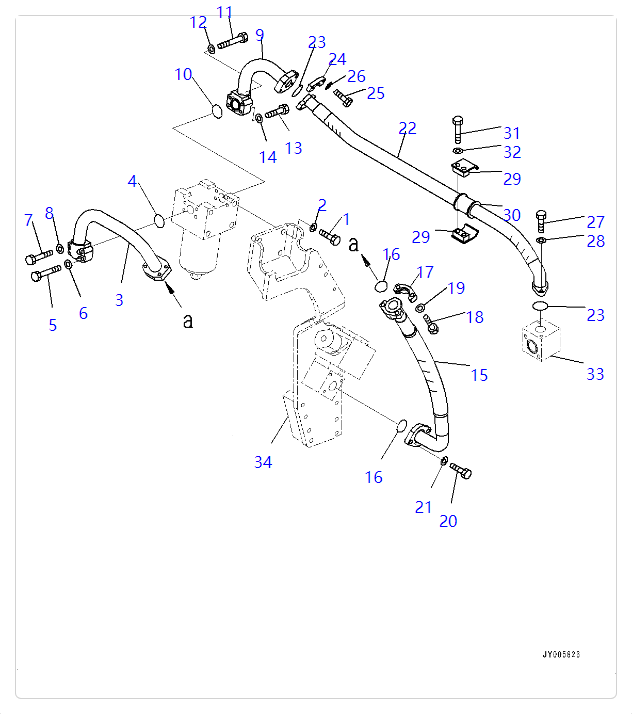 208-62-71890 2086271890 Hose For KOMATSU Excavators PC400 PC450 PC550