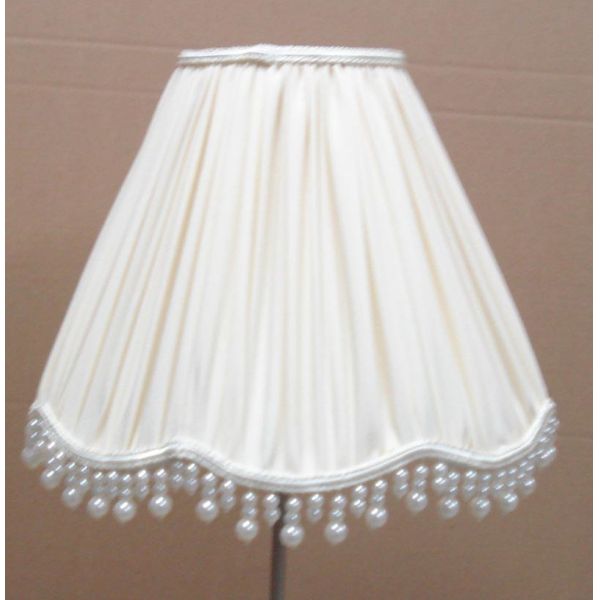 Buy Fabric White Bedside Lamp Shades Drum / tapered Shape With Fringe at wholesale prices
