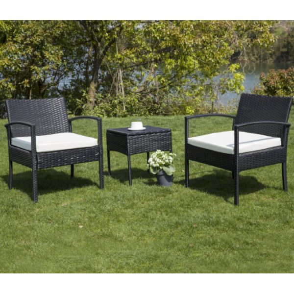 Patio Outdoor Dining Table Rattan Table Tempered Glass Tabletop Porch Conversation