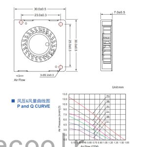 Sturdy Turbo Cooling Blower Fan 30x30x7mm Multipurpose Durable