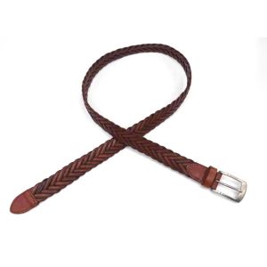 Woven Braided Cowhide Belts For Mens Casual Leather Belt