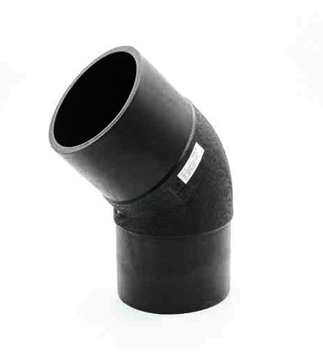 Buy DN63-DN450 SDR11 SDR17 SDR17.6 MDPE Butt Fusion 45 Degree Elbow at wholesale prices