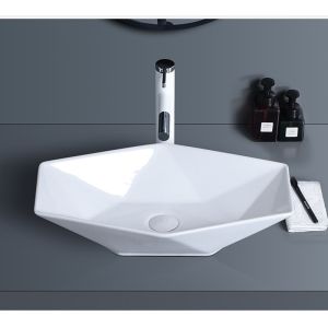 Irregular Diamond Counter Top Bathroom Sink 70cm CUPC Vessel Style