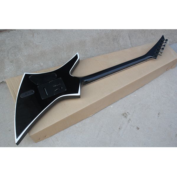 Factory Custom Black Body Electric Guitar whit Floyd Rose,White Binding Neck,Black Hardware,Rosewood Fretboard