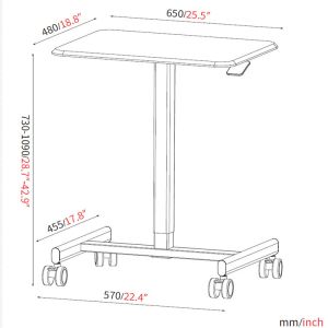 Commercial Furniture Small Black Wooden Laptop Standing Desk with Adjustable