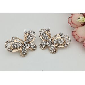 Quality LHZ921 Fashion Bufferfly Style Metal Shoe Buckles Environmental Protection Plating for sale