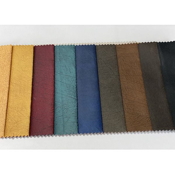Plain Sweat Leather Sofa Fabric 150gsm Faux Suede Upholstery Fabric