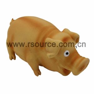 Custom color squeaky latex rubber pig pet toy