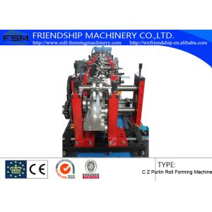 Quality Automatic hydraulic system C Z Purlin Roll Forming Machine With Pre-Punching for sale