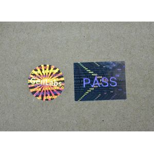 Laser Hologram Printed Holographic Security Stickers / Shiny Sticker Labels Roll