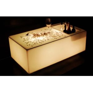 Quality Illuminated Rechargeable LED Plastic Square Bar Table for sale