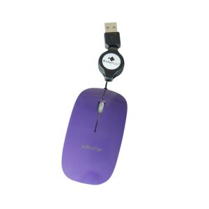 Blue Light Optical Computer Wired Mouse With Laser LOGO Retractable Cable