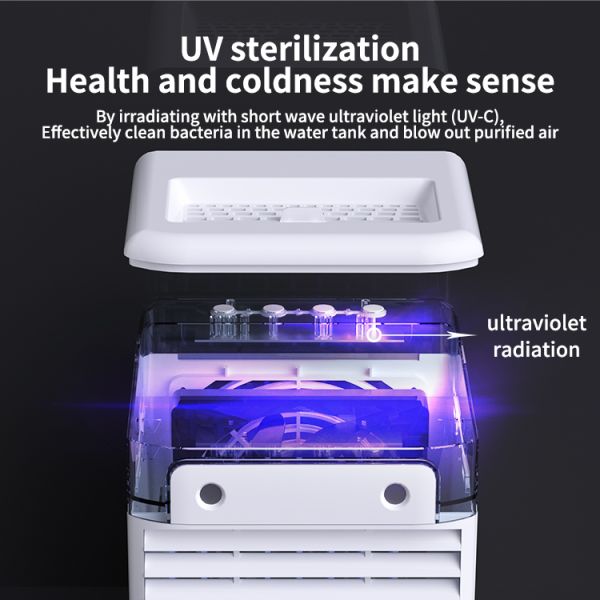 Desktop Mini Air Cooler 870g ABS Material Dual Spray USB Charging Plug-in Dual Purpose