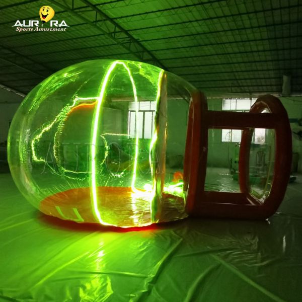 PVC Inflatable Bubble House Dome Tent With Red Tunnel Customized Design