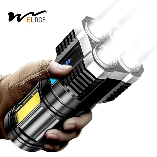 Buy 1000 Lumens 4led Rechargeable Cob Flashlight Multifunctional Led Flashlight at wholesale prices