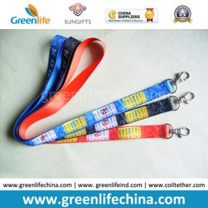 Non-breakaway polyester lanyard with steel lobster claw hook in custom colors