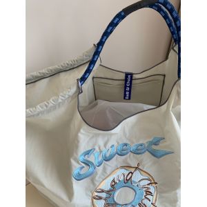 EMBROIDERED REUSABLE BAG SHOPPING BAG NYLON HAND BILL SHOULDER CROSSBODY BAG FOR