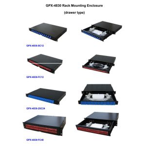 Black Fiber Termination Cabinet , Fiber Optic Splitter Box Easy Maintenance