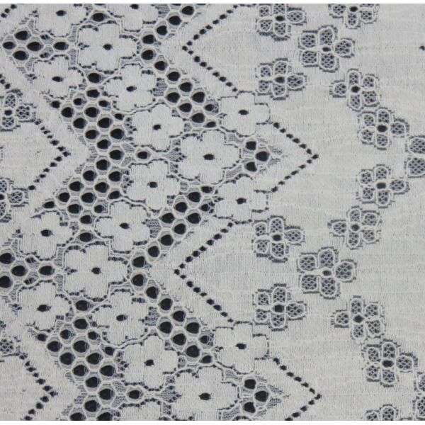 Floral Line Holes Cotton Nylon Lace Fabric For Ladies Dressing 150CM Width