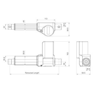 Compact Electric Cylinder 6000N 12V Medical Actuators Synchronized System