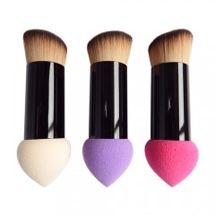 Double Ended Face Blending Foundation Brush Beauty Sponge Applicator