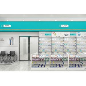 03-GJZYS006 Eco-Friendly Metal Pharmacy Display Stand Medicine Store Decoration