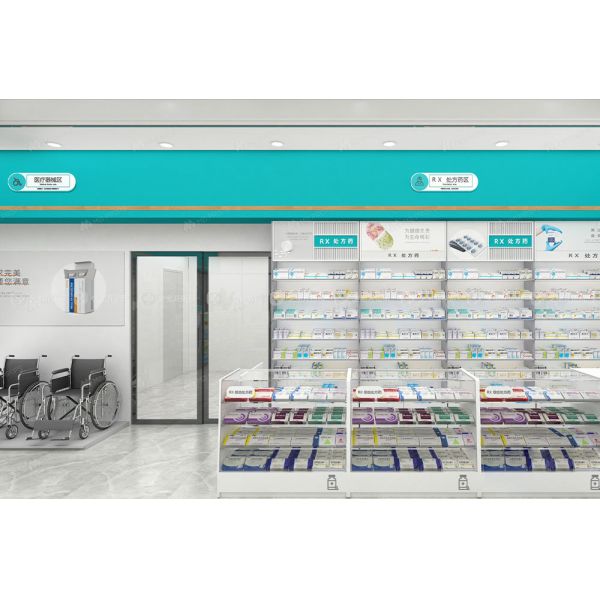 03-GJZYS006 Eco-Friendly Metal Pharmacy Display Stand Medicine Store Decoration