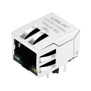Quality LPJ0011GENL Cross Erni 203199 Rj45 8C8T 1x1 Integrated Magnetic LED Aligned for sale