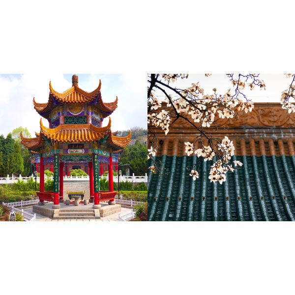 Green Glazed Chinese Temple Roof Tiles for Garden Pavilion and Modern Building Design