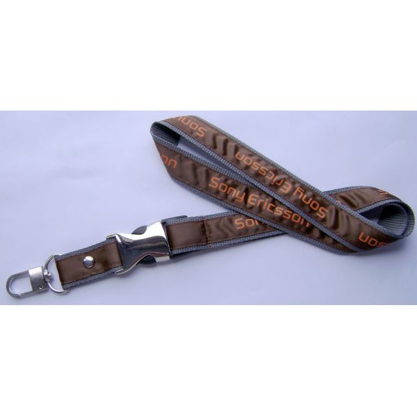 Nice Looking Blue Logo Dye Sublimation Lanyards Flat Polyester Material