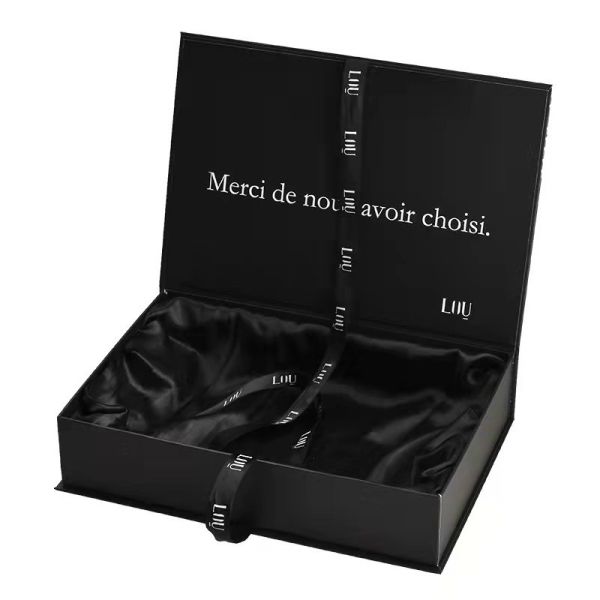 Buy Cosmetic Black Rigid Cardboard Box Packaging Foldable Multiscene at wholesale prices