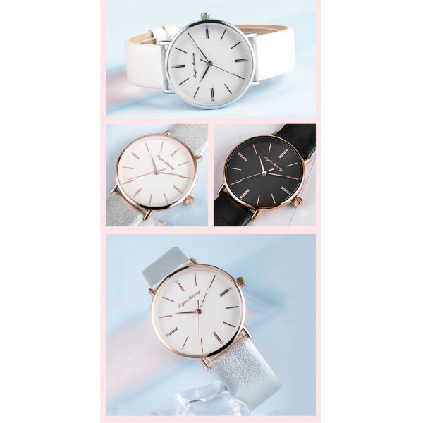Red ROHS Analogue Wrist Watch FCC Fashion Ladies Leather Watch 23cm