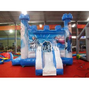Frozen Theme Inflatable Bounce House With Slide Environmental Friendly