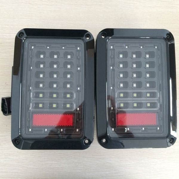 Smoked LED Tail Lights for 2007-2016 Jeep Wrangler JK Brake Reverse Rear Backup