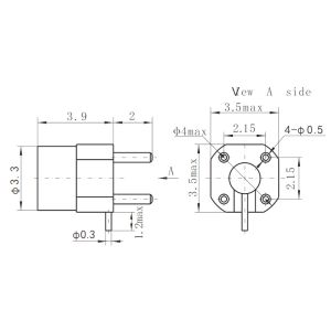 SSMP Male Right Angle RF Connector Surface Mount With Microstrip Full Detent