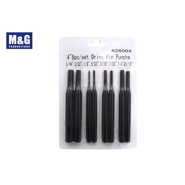 4" 8pc / Set Drive Pin Punche / 1/16", 3/32", 1/8", 5/32", 3/16",7/32", 1/4" & 5/16"