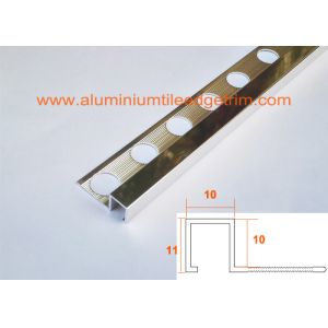 Mirror Bright Aluminium Tile Edge Trim , Polished Chrome Angle Trim Tile Edging