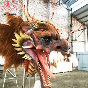 China Wall Mounted Animatronic Dragon Head 1.8m 12months Warranty on sale