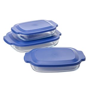 Quality Borosilicate Glass Bakeware with PP Lid 1000ml to 3600ml for sale
