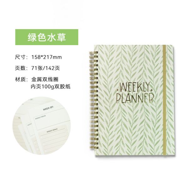 300gsm Cover Weight Spiral Hardcover Notebook Vintage Style 100 Pages Perfect for Meetings and Notes