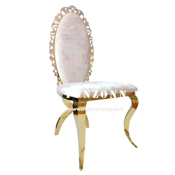 Fancy Acrylic Sunflower Back Gold Home Dining Chair Stacking Stainless Steel Wedding Chair for Hotel Banquet Party Used