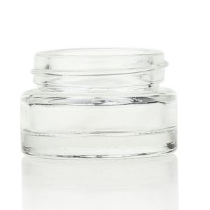 3ml 15ml 20ml Cosmetic Cream Jar Glass Clear With Gold Lids