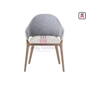 PU Leather Cashmere Upholstered Armrest Dining Chair For Restaurant